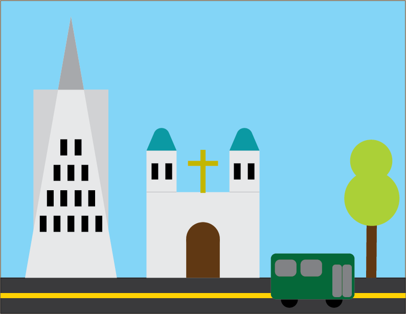 cityscape created in Illustrator